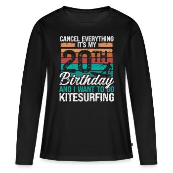 20 Birthday Kiteboarding Kitesurfer 20 Year Old - Frauen Premium Bio Langarmshirt - Schwarz - Vorne - Julia (174cm)