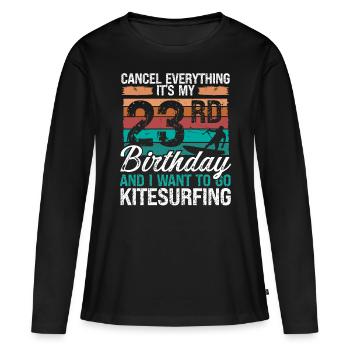 23 Birthday Kiteboarding Kitesurfer 23 Year Old - Frauen Premium Bio Langarmshirt - Schwarz - Vorne - Julia (174cm)