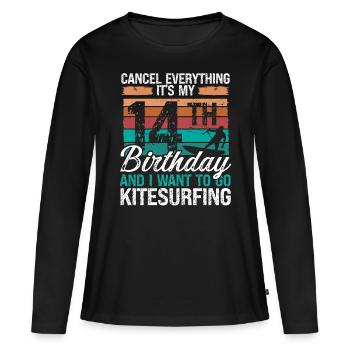 14 Birthday Kiteboarding Kitesurfer 14 Year Old - Frauen Premium Bio Langarmshirt - Schwarz - Vorne - Julia (174cm)