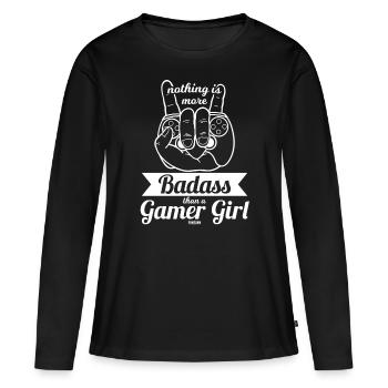 console de jeu cool pour filles - T-shirt manches longues Premium bio Femme - noir - Devant - Julia (174cm)