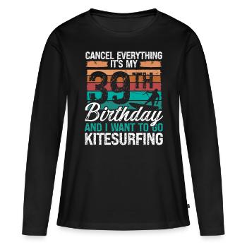 39 Birthday Kiteboarding Kitesurfer 39 Year Old - Frauen Premium Bio Langarmshirt - Schwarz - Vorne - Julia (174cm)
