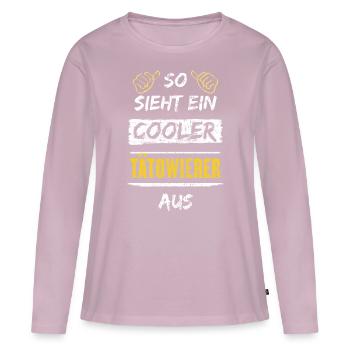 So Sieht Ein Cooler Tätowierer Aus Arbeitsshirt - Frauen Premium Bio Langarmshirt - Altrosa - Vorne - Julia (174cm)
