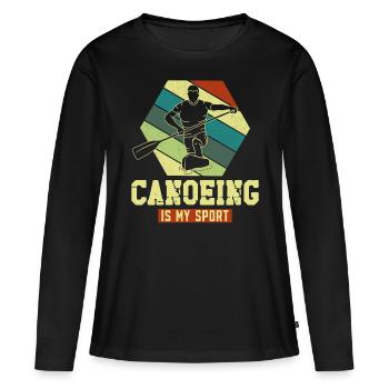 Canoë Canoë De Course Canoë - T-shirt manches longues Premium bio Femme - noir - Devant - Julia (174cm)