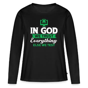 QA Ingenieur QA Tester Software Tester - Frauen Premium Bio Langarmshirt - Schwarz - Vorne - Julia (174cm)