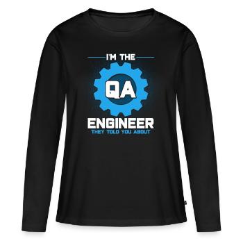 QA Ingenieur QA Tester Software Tester - Frauen Premium Bio Langarmshirt - Schwarz - Vorne - Julia (174cm)
