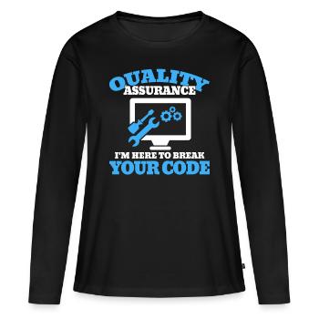 QA Ingenieur QA Tester Software Tester - Frauen Premium Bio Langarmshirt - Schwarz - Vorne - Julia (174cm)