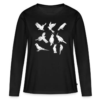 Parrots Cockatiel Ara Kakadu Budgerigar - Women's Premium Organic Long Sleeve Shirt - black - Front - Julia (174cm)
