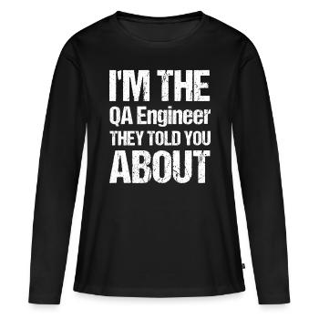QA Ingenieur QA Tester Software Tester - Frauen Premium Bio Langarmshirt - Schwarz - Vorne - Julia (174cm)