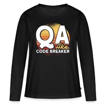 QA Ingenieur QA Tester Software Tester - Frauen Premium Bio Langarmshirt - Schwarz - Vorne - Julia (174cm)