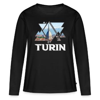 Turin Turin Turin Italie Ville Skyline Accueil Amour - T-shirt manches longues Premium bio Femme - noir - Devant - Julia (174cm)