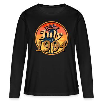 1994 Juli Geschenkidee - Frauen Premium Bio Langarmshirt - Schwarz - Vorne - Julia (174cm)