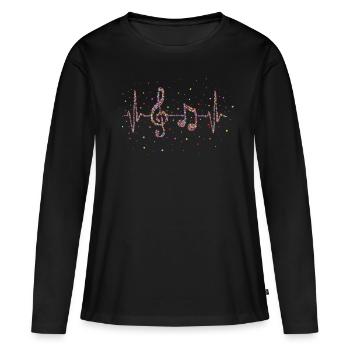 Notenschlüssel Musiklehrerin Musikschule - Frauen Premium Bio Langarmshirt - Schwarz - Vorne - Julia (174cm)