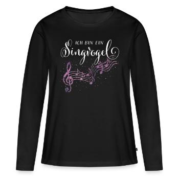 Singvogel Singen Sängerin Chor Sopran - Frauen Premium Bio Langarmshirt - Schwarz - Vorne - Julia (174cm)