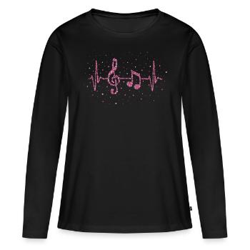 Musiklehrer Musikverein Chor Musikschule - Frauen Premium Bio Langarmshirt - Schwarz - Vorne - Julia (174cm)