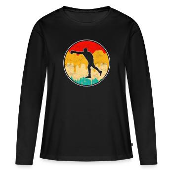 Boîtes Rétro - T-shirt manches longues Premium bio Femme - noir - Devant - Julia (174cm)