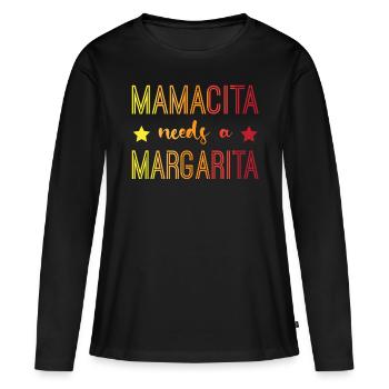 mamacita needs a margarita - Frauen Premium Bio Langarmshirt - Schwarz - Vorne - Julia (174cm)