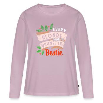 Every Blonde Needs Brunette Bestie Brown Hair - Women's Premium Organic Long Sleeve Shirt - dusky pink - Front - Julia (174cm)