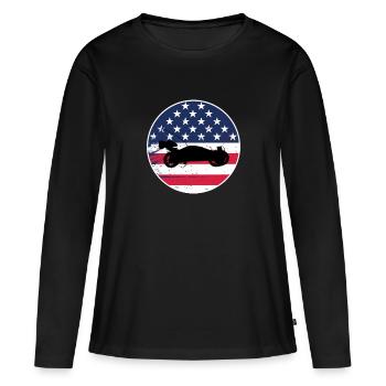 RC Buggy Racer Modellautos Hobby USA Flagge USA - Frauen Premium Bio Langarmshirt - Schwarz - Vorne - Julia (174cm)