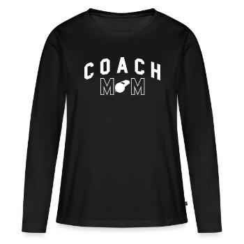 Baseball Coach Trainer Shirt Geschenk Mom - Frauen Premium Bio Langarmshirt - Schwarz - Vorne - Julia (174cm)
