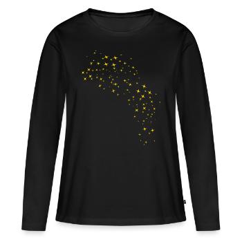 Sternenhimmel Gold - Frauen Premium Bio Langarmshirt - Schwarz - Vorne - Julia (174cm)