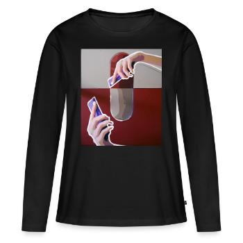 SELFIE, 2018 par massimiliano sbrescia - T-shirt manches longues Premium bio Femme - noir - Devant - Julia (174cm)