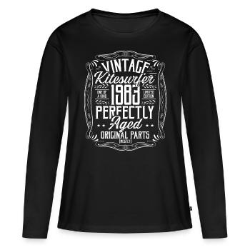 1983 Birthday Kitesurfer Kiteboarding Born in 1983 - Frauen Premium Bio Langarmshirt - Schwarz - Vorne - Julia (174cm)