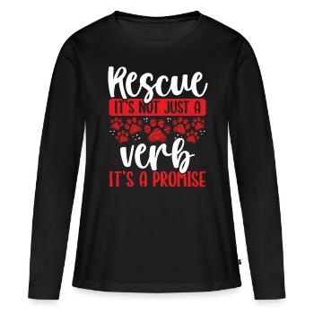 Animal Rescue Dog Rescue Funny Cat Rescuer - Frauen Premium Bio Langarmshirt - Schwarz - Vorne - Julia (174cm)