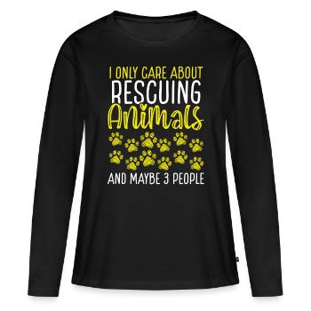 Shelter Animals Dog Rescuer Animal Rescuer - Women's Premium Organic Long Sleeve Shirt - black - Front - Julia (174cm)