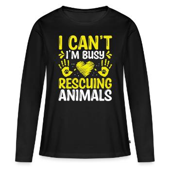 Shelter Animals Rescuer Foster Animals Cat Rescue - Frauen Premium Bio Langarmshirt - Schwarz - Vorne - Julia (174cm)