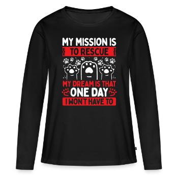 Dog Rescue Cat Rescuer Refuge Animal Rescue - T-shirt manches longues Premium bio Femme - noir - Devant - Julia (174cm)