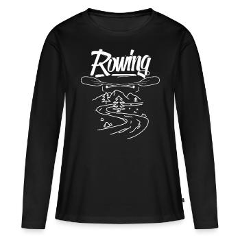 Aviron Aviron Aviron Bateau Aviron - T-shirt manches longues Premium bio Femme - noir - Devant - Julia (174cm)