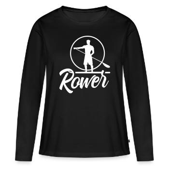 Aviron Aviron Aviron Bateau Aviron - T-shirt manches longues Premium bio Femme - noir - Devant - Julia (174cm)