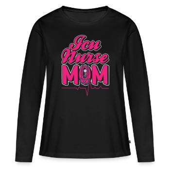 Infirmière en soins intensifs Maman Soins intensifs - T-shirt manches longues Premium bio Femme - noir - Devant - Julia (174cm)