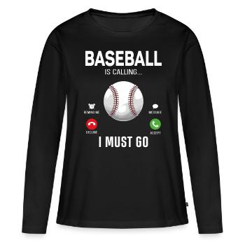 Baseball Fan Phone Display - Frauen Premium Bio Langarmshirt - Schwarz - Vorne - Julia (174cm)