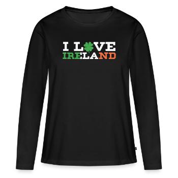 J’adore l’Irlande Irish St. Patrick’s Day - T-shirt manches longues Premium bio Femme - noir - Devant - Julia (174cm)