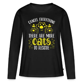 Cat Rescuer Foster Cats Shelter Cat Lover - Frauen Premium Bio Langarmshirt - Schwarz - Vorne - Julia (174cm)