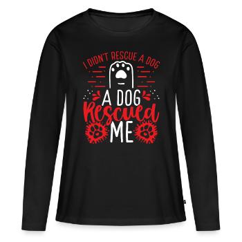Dog Rescued me Shelter Dogs Adopt Dog Animal - Women's Premium Organic Long Sleeve Shirt - black - Front - Julia (174cm)