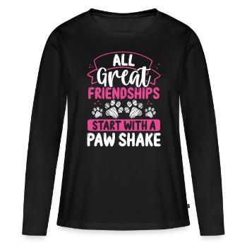 Dog Mom Dog Lover Funny Dog Owner Cute - Frauen Premium Bio Langarmshirt - Schwarz - Vorne - Julia (174cm)