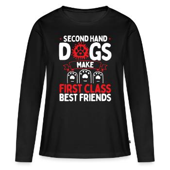 Dog Rescue Appreciation Animal Rescue Shelter Chiens - T-shirt manches longues Premium bio Femme - noir - Devant - Julia (174cm)