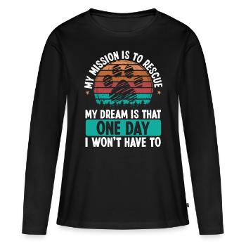 Dog Rescuer Vintage Shelter Dogs Adopt Dogs Animal - Women's Premium Organic Long Sleeve Shirt - black - Front - Julia (174cm)