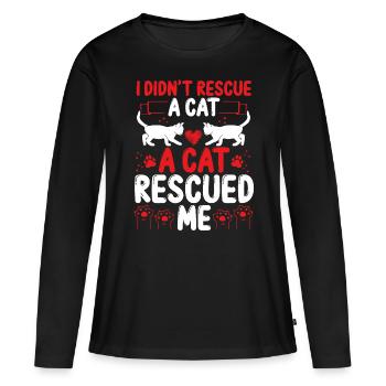 Foster Animals Shelter Cats Cat Rescuer Rescuer - Women's Premium Organic Long Sleeve Shirt - black - Front - Julia (174cm)