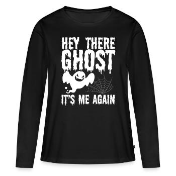 Ghost Hunting Hey là Ghost encore Ghost Hunter - T-shirt manches longues Premium bio Femme - noir - Devant - Julia (174cm)