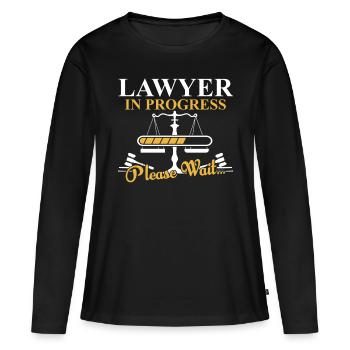 Avocat en cours Avocat Avocat Avocat - T-shirt manches longues Premium bio Femme - noir - Devant - Julia (174cm)