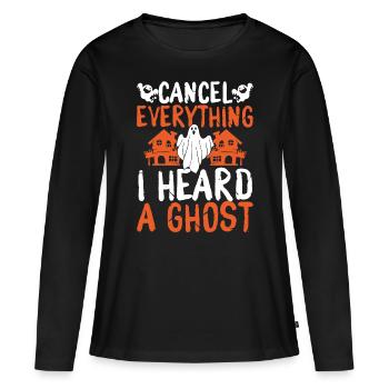 Ghost Hunting Annuler J’entends un Ghost Hunter - T-shirt manches longues Premium bio Femme - noir - Devant - Julia (174cm)