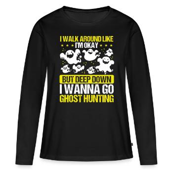 Halloween Ghost Hunting Camerca Ghost Hunter Kit - T-shirt manches longues Premium bio Femme - noir - Devant - Julia (174cm)