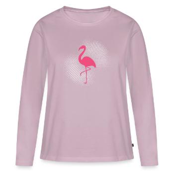 Flamant - T-shirt manches longues Premium bio Femme - rose poudré - Devant - Julia (174cm)