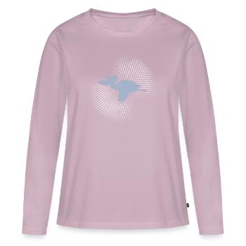 Pélican - T-shirt manches longues Premium bio Femme - rose poudré - Devant - Julia (174cm)