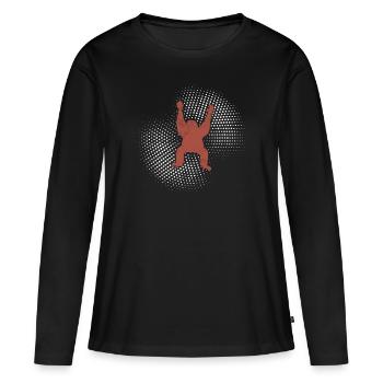 Orang-outan - T-shirt manches longues Premium bio Femme - noir - Devant - Julia (174cm)