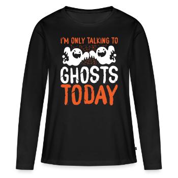 Ghost Hunter ne parle qu’à Ghosts Ghost Hunter - T-shirt manches longues Premium bio Femme - noir - Devant - Julia (174cm)
