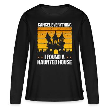 Ghost Hunter a trouvé une maison hantée Ghost Hunting - T-shirt manches longues Premium bio Femme - noir - Devant - Julia (174cm)
